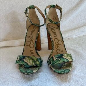 Sam Edelman Heels – Tropical Palm Print – Size 9